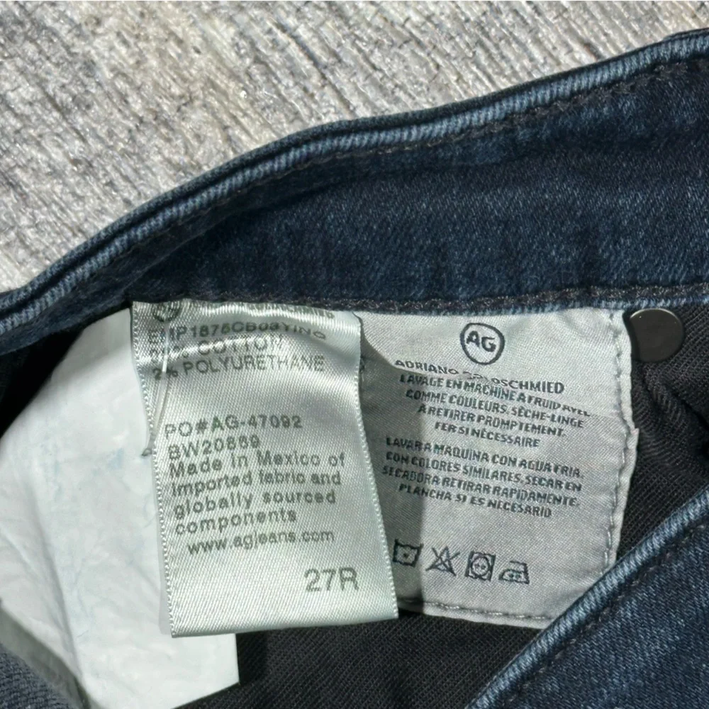 AG ADRIANO GOLDSCHMIED THE MARI Dark Wash High Rise Straight Leg Jeans 27 - Picture 14 of 15